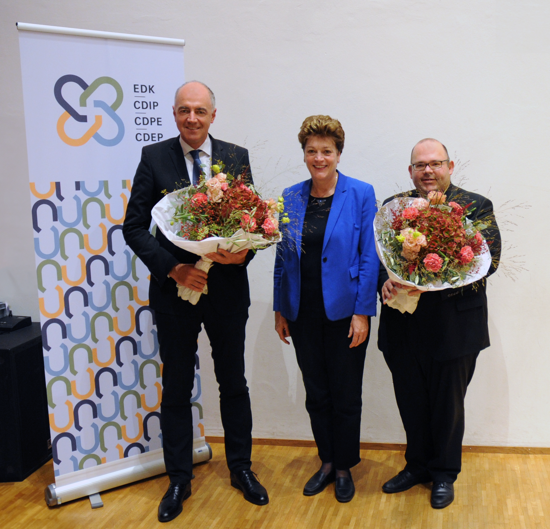 Foto von Christophe Darbellay, Silvia Steiner und Armin Hartmann